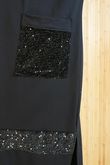 Oscar Immy Sequin Pocket Sweatshirt Dress Black